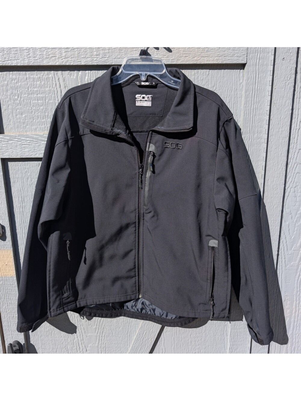 SOG Tactical Softshell Jacket Men's Medium Black Full Zip Duty Gear USA Made